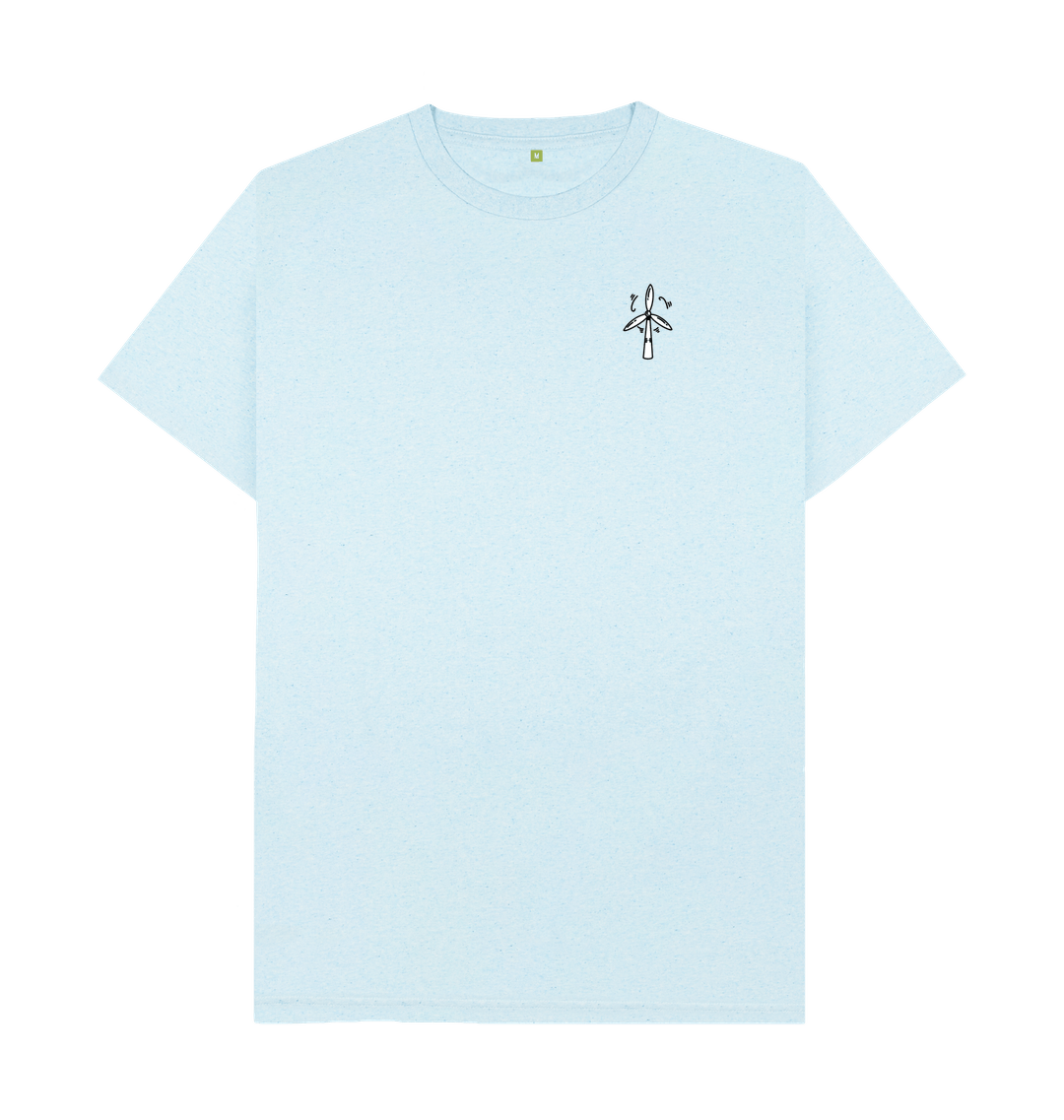 Light Blue Recycled Printed T-Shirt Front