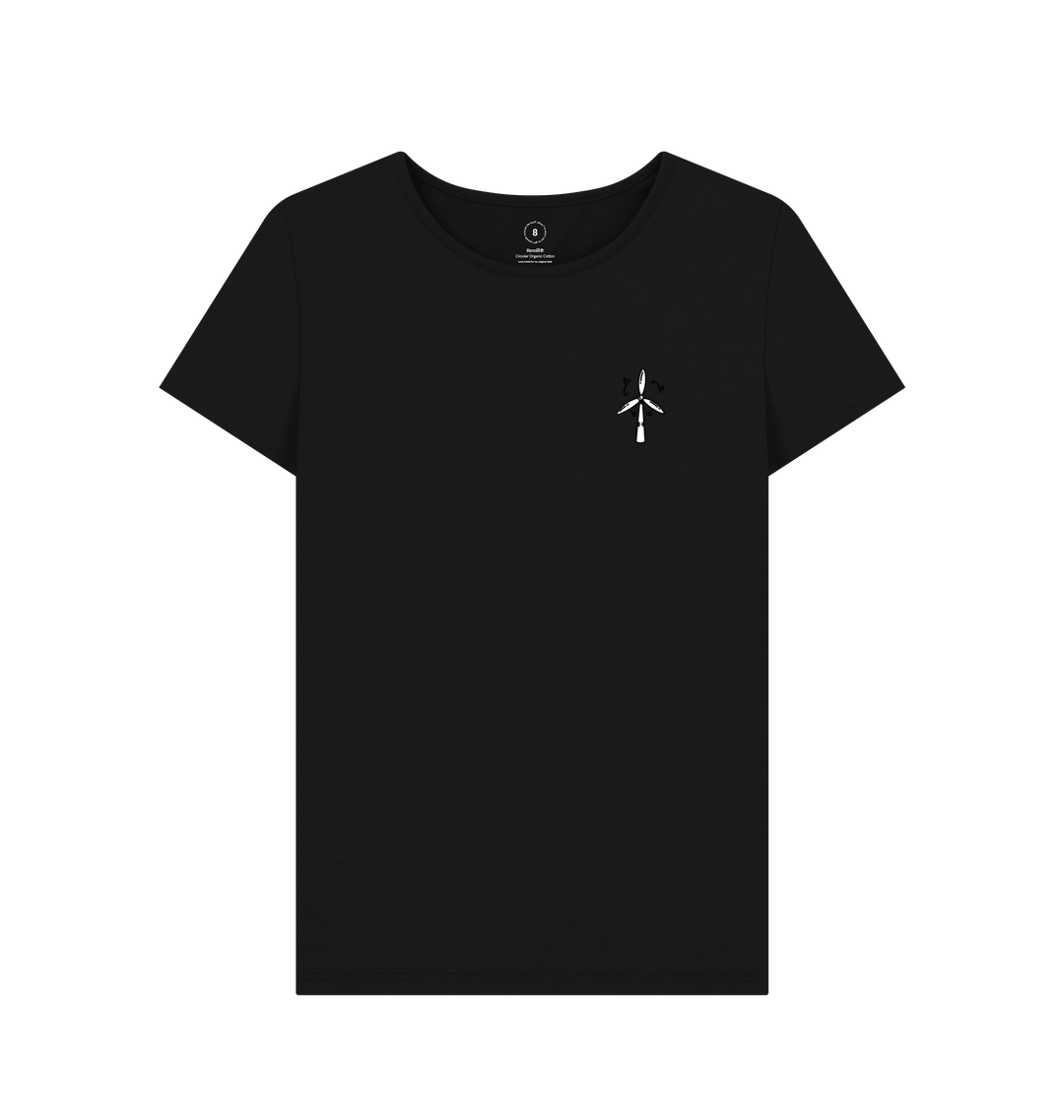 Black Recycled Printed T-Shirt Front