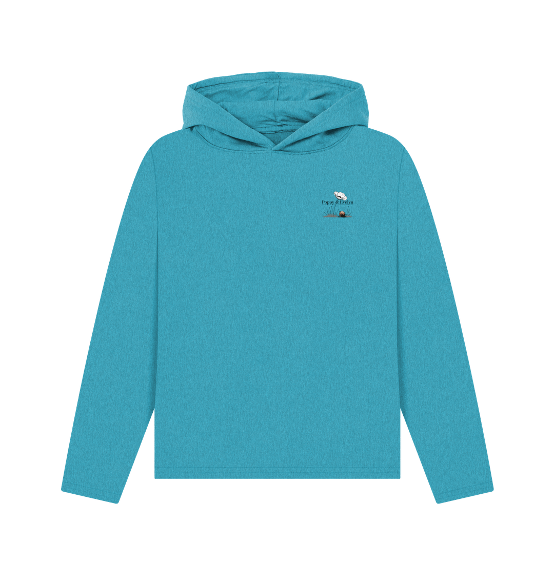 Ocean Blue Recycled Hoody Front