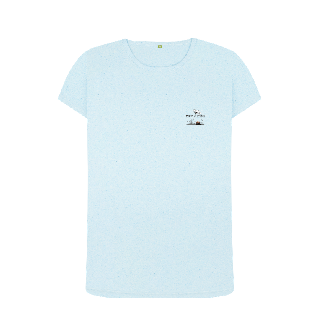 Light Blue Recycled Printed T-Shirt Front