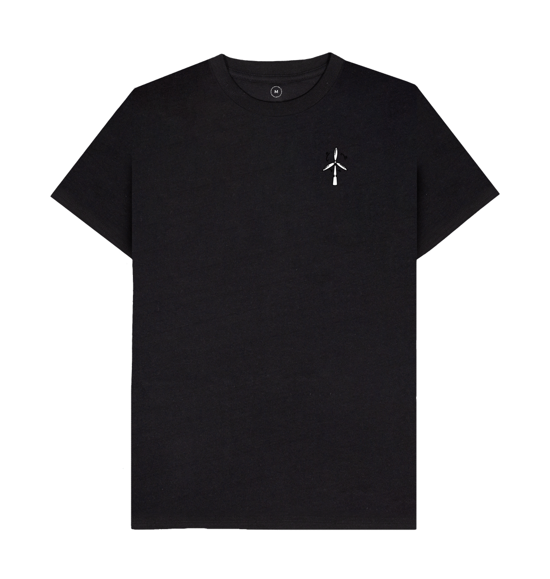 Black Recycled Printed T-Shirt Front